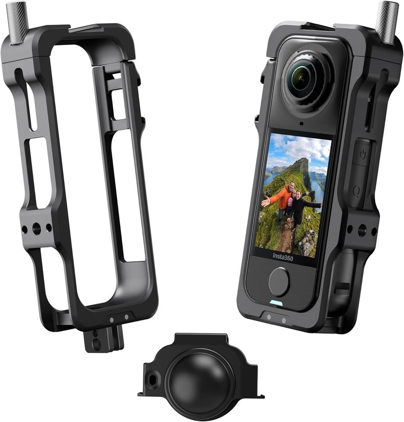 AMAZEAR Metal Protective Case for Insta360 X4 Air Accessories, Insta 360 X4 Air Multifunction Utility Frame Aluminum Cage with Stronger Construction, Various Expansion Mounts, Metal Black - Image 1